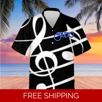 Hawaiian Shirt Unisex Le Studio White Treble Clef